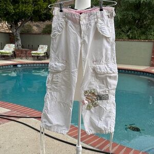 Vintage Miss Me White Pants with Pink Lining and Beautiful detailing